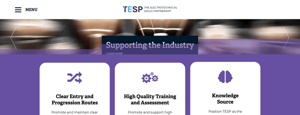 Le site web de The Electrotechnical Skills Partnership