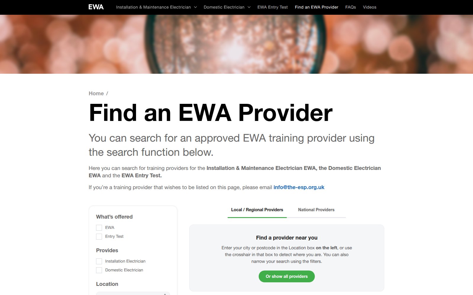 Site web Experienced Worker Assessment&nbsp;: recherche d’un prestataire