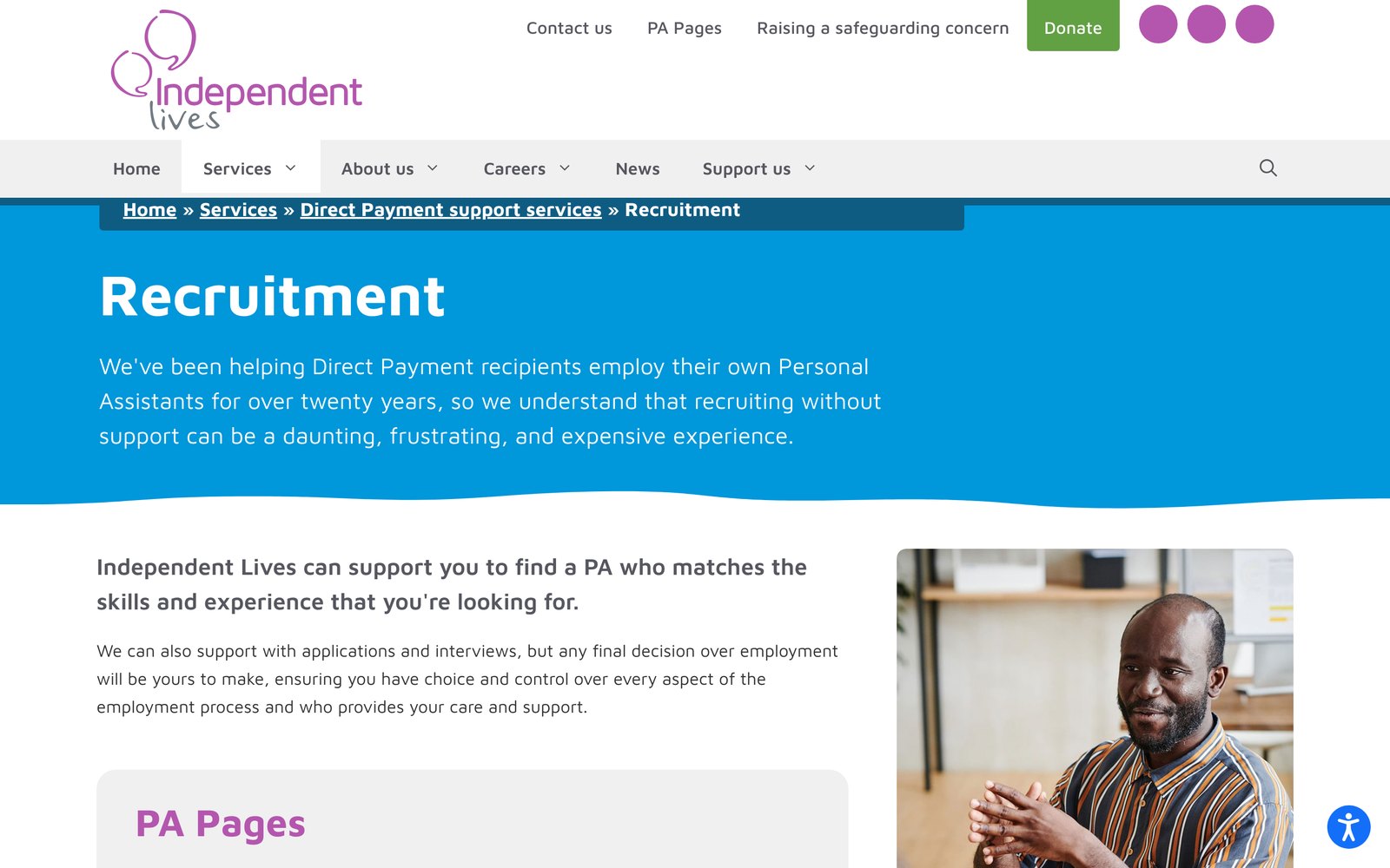 Outil de recherche d’assistants personnels d’Independent Lives