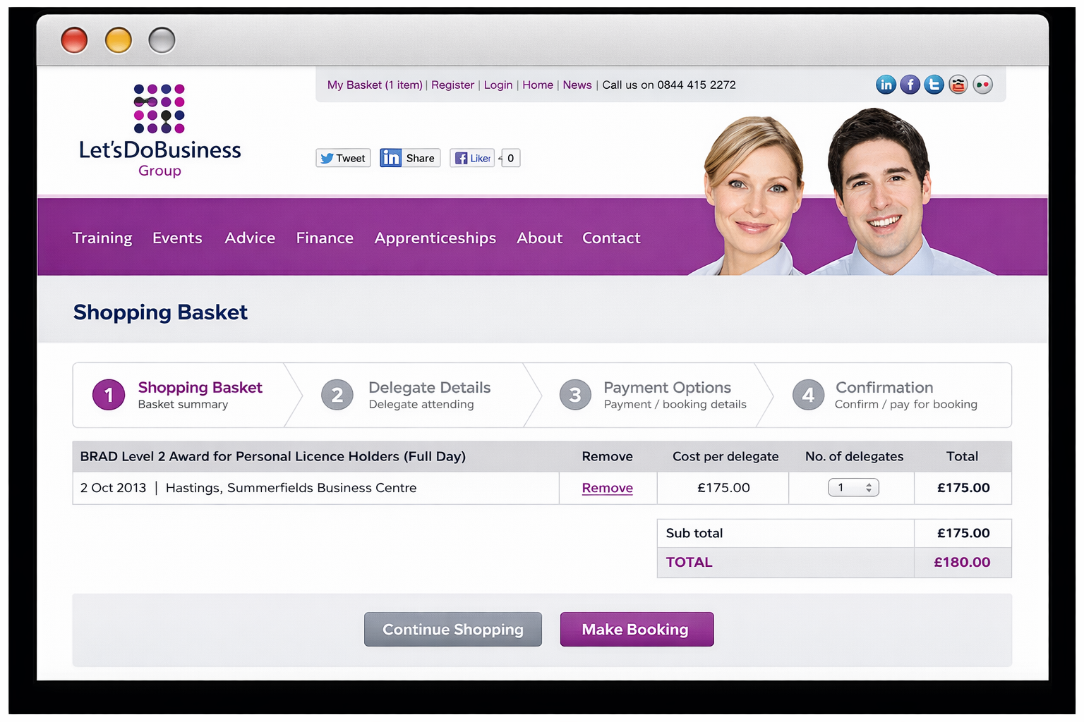 Let''s Do Business course booking system