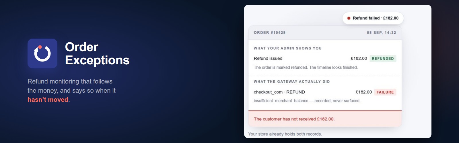 موقع Order Exceptions