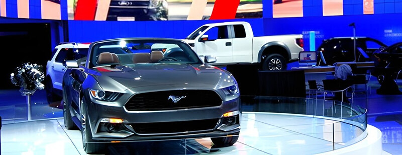 A car on a motor show stand