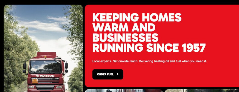 The Watson Fuels website, with a Watson tanker