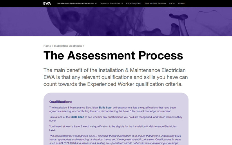 The EWA assessment process explained on the site