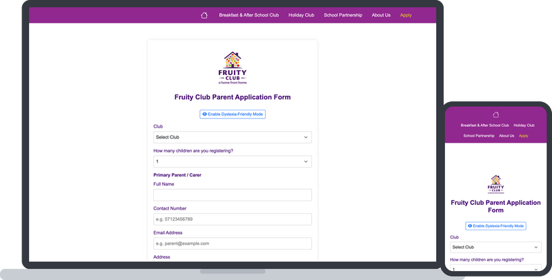 Fruity Club childcare management platform
