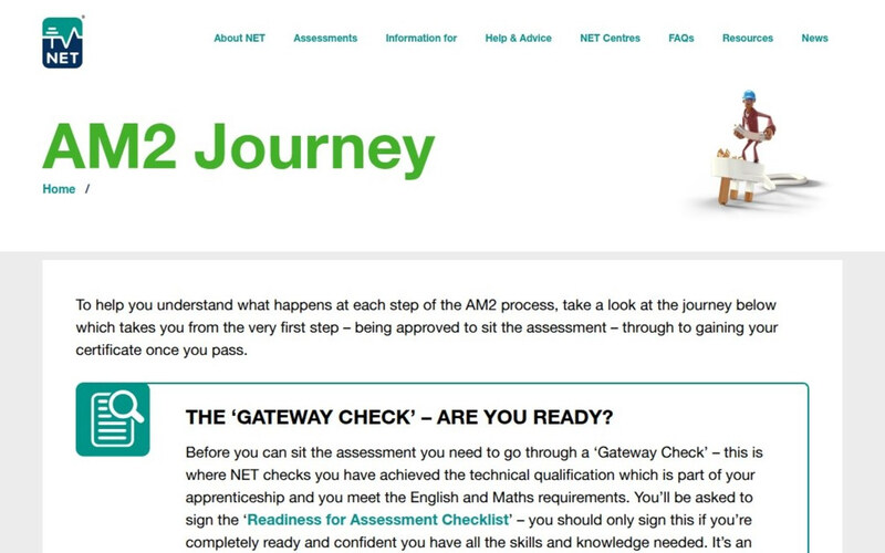 The AM2 journey explained on the NET Services site