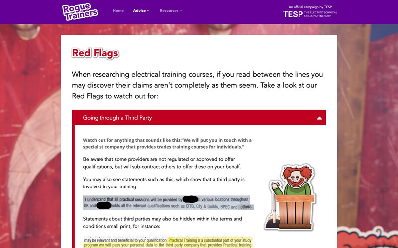 The Red Flags guidance on the Rogue Trainers site