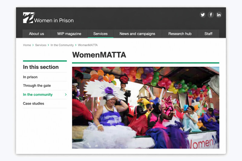 Women in Prison content management system