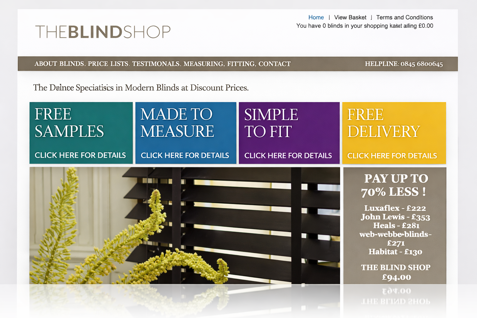 The Blind Shop instant quoting system