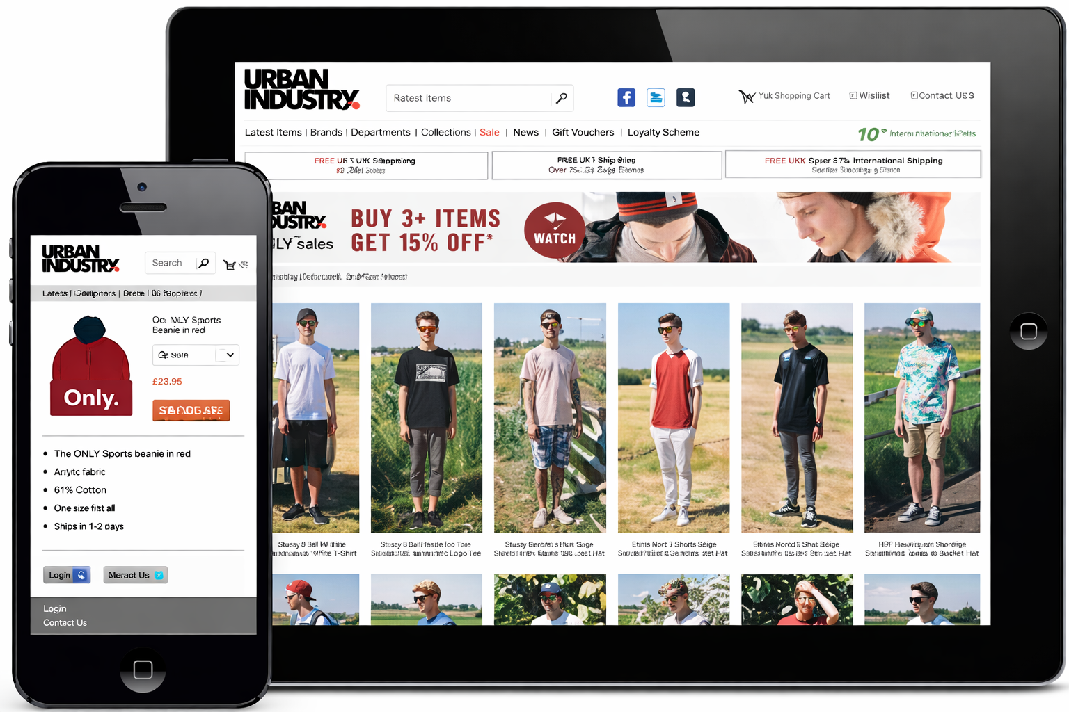 Urban Industry mobile-optimised e-commerce